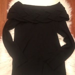 Off shoulder black sweater